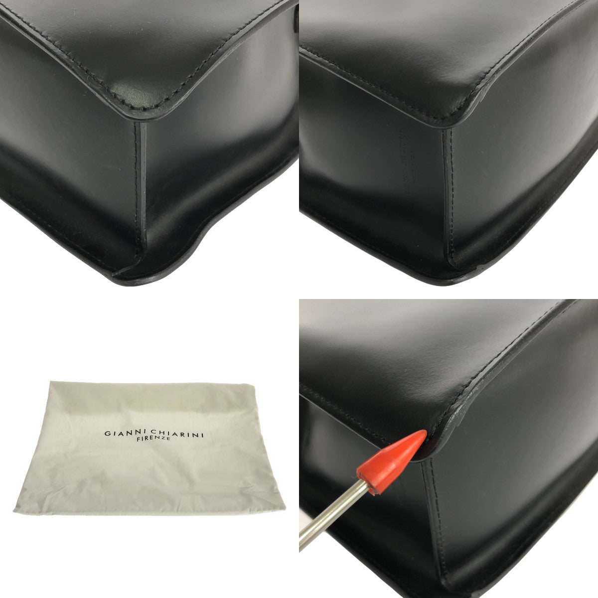 【美品】  GIANNI CHIARINI / ジャンニキャリーニ | EMPIRE エンパイア 2Way レザー トライカラー ショルダー トートバッグ | ブラック / ホワイト / ベージュ | レディース