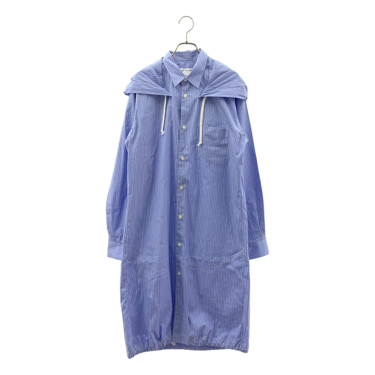 COMME des GARCONS SHIRT / 콤데 갤슨 셔츠 | Shirt Striped Hooded Shirt coat 후드 스트라이프 셔츠 코트 | M | 남성