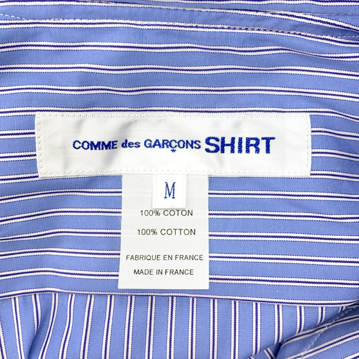 COMME des GARCONS SHIRT / 콤데 갤슨 셔츠 | Shirt Striped Hooded Shirt coat 후드 스트라이프 셔츠 코트 | M | 남성