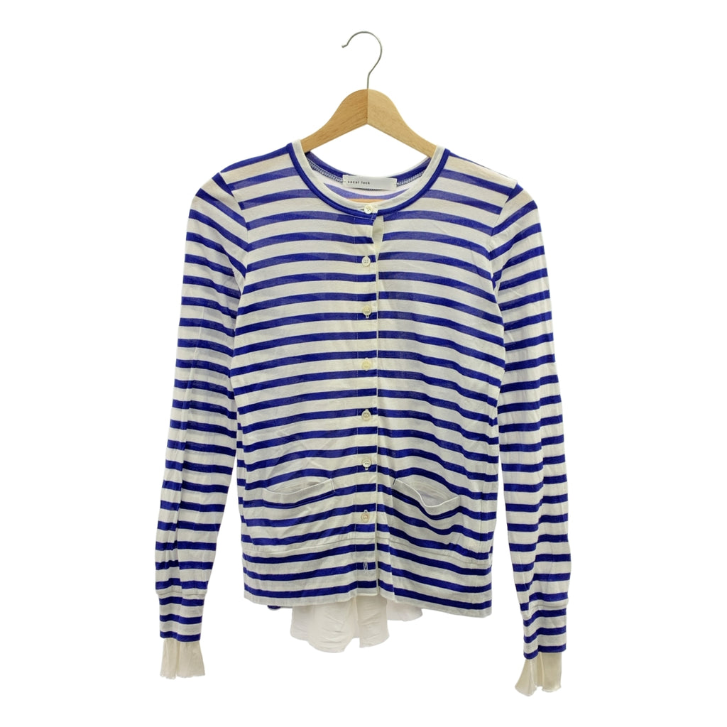 sacai luck | 混紡薄紗層疊後背褶皺開襟衫 | 2 號 | 女款