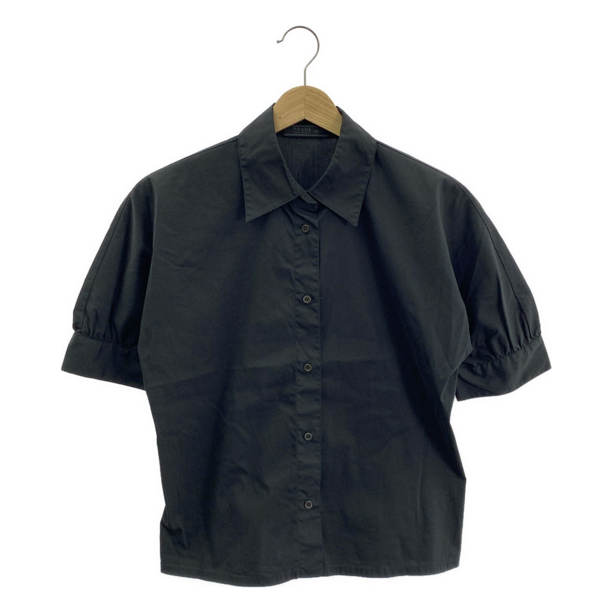 PRADA / プラダ | コットン ナイロン ストレッチ 半袖シャツ | 40 | レディース