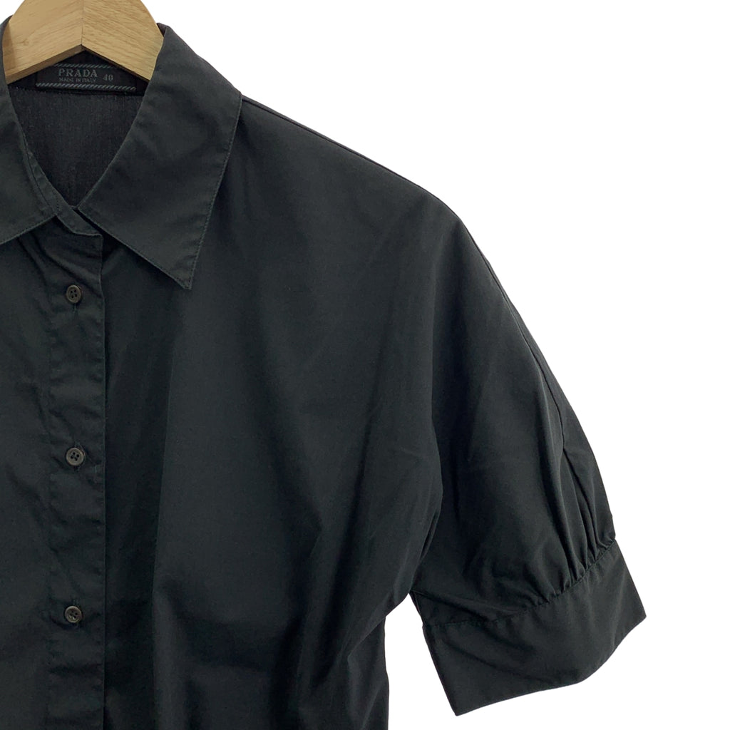 PRADA / プラダ | コットン ナイロン ストレッチ 半袖シャツ | 40 | レディース