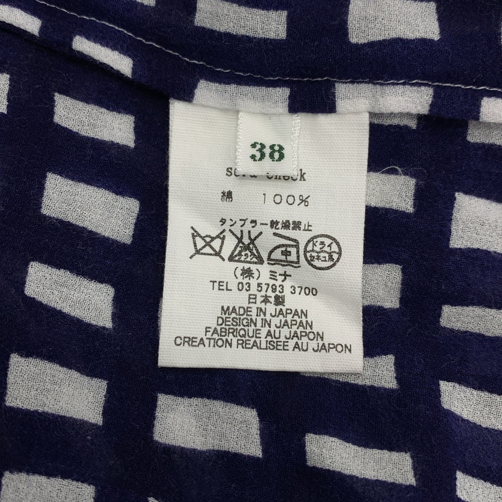 mina perhonen / 미나펠호넨 | sora check 코튼 체크 블라우스 셔츠 | 38 |