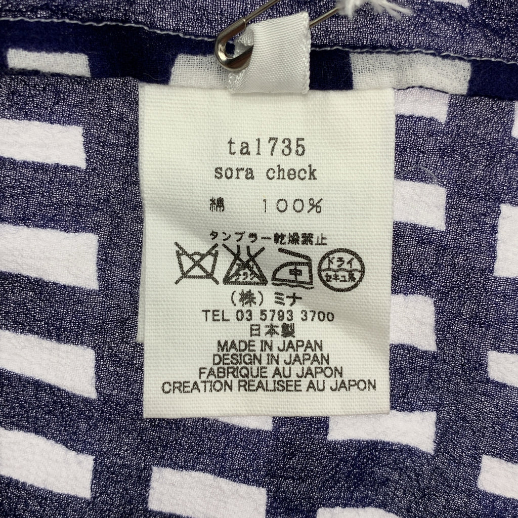 mina perhonen / 미나펠호넨 | sora check 코튼 체크 블라우스 셔츠 | 38 |