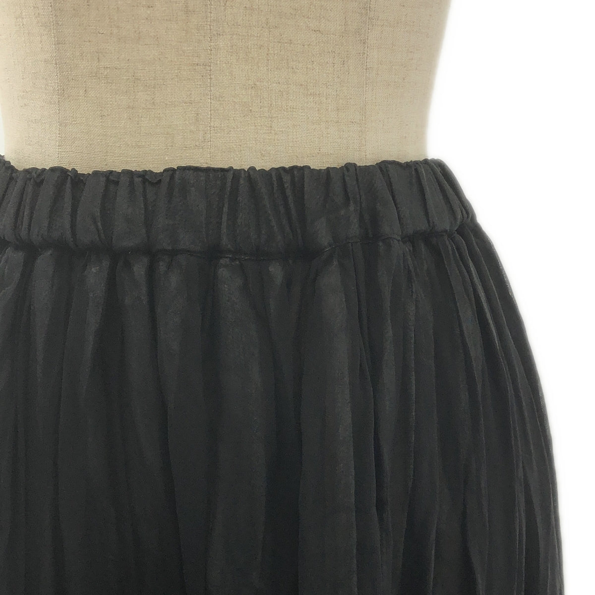 COMME des GARCONS COMME des GARCONS / Comme des | 2024SS | 緞帶裝飾透視褶皺抽繩蓬鬆半裙 / 全襯裡 | XS | 黑色 | 女款