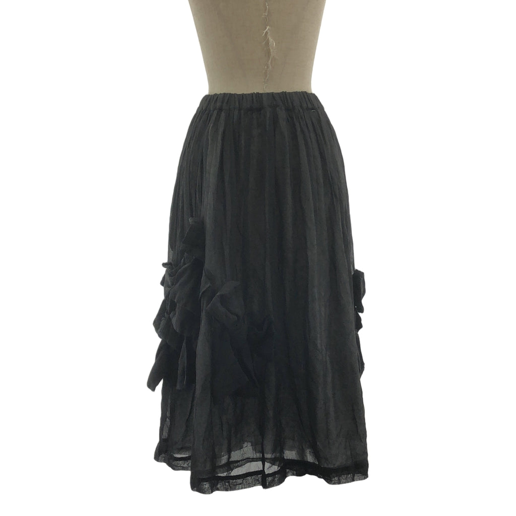 COMME des GARCONS COMME des GARCONS / Comme des | 2024SS | 緞帶裝飾透視褶皺抽繩蓬鬆半裙 / 全襯裡 | XS | 黑色 | 女款