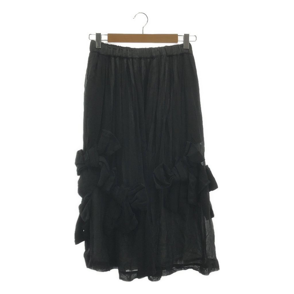 COMME des GARCONS COMME des GARCONS / Comme des | 2024SS | 緞帶裝飾透視褶皺抽繩蓬鬆半裙 / 全襯裡 | XS | 黑色 | 女款