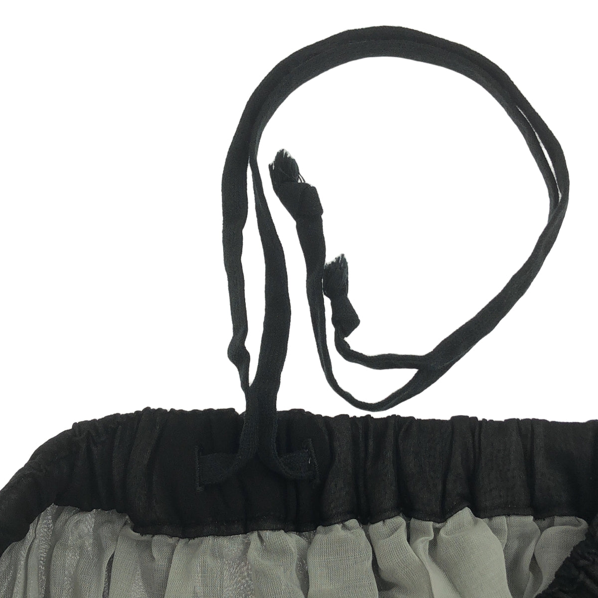 COMME des GARCONS COMME des GARCONS / Comme des | 2024SS | 緞帶裝飾透視褶皺抽繩蓬鬆半裙 / 全襯裡 | XS | 黑色 | 女款