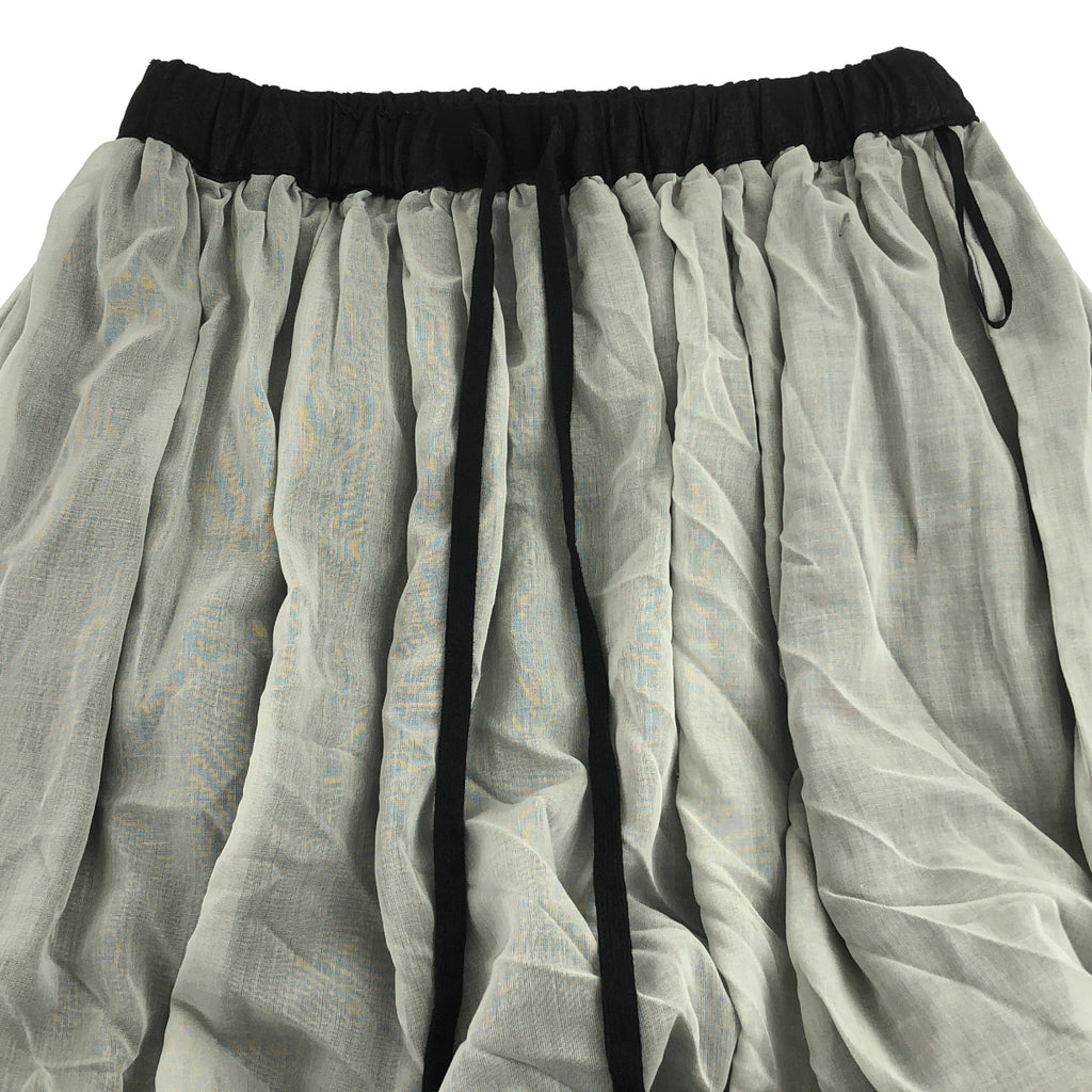 COMME des GARCONS COMME des GARCONS / Comme des | 2024SS | 緞帶裝飾透視褶皺抽繩蓬鬆半裙 / 全襯裡 | XS | 黑色 | 女款