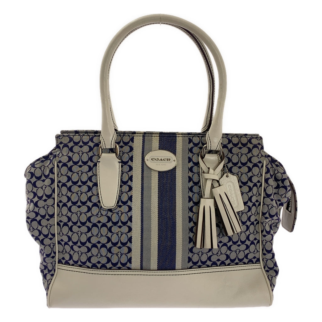COACH / コーチ | レザーハンドル シグネチャー タッセル トートバッグ |