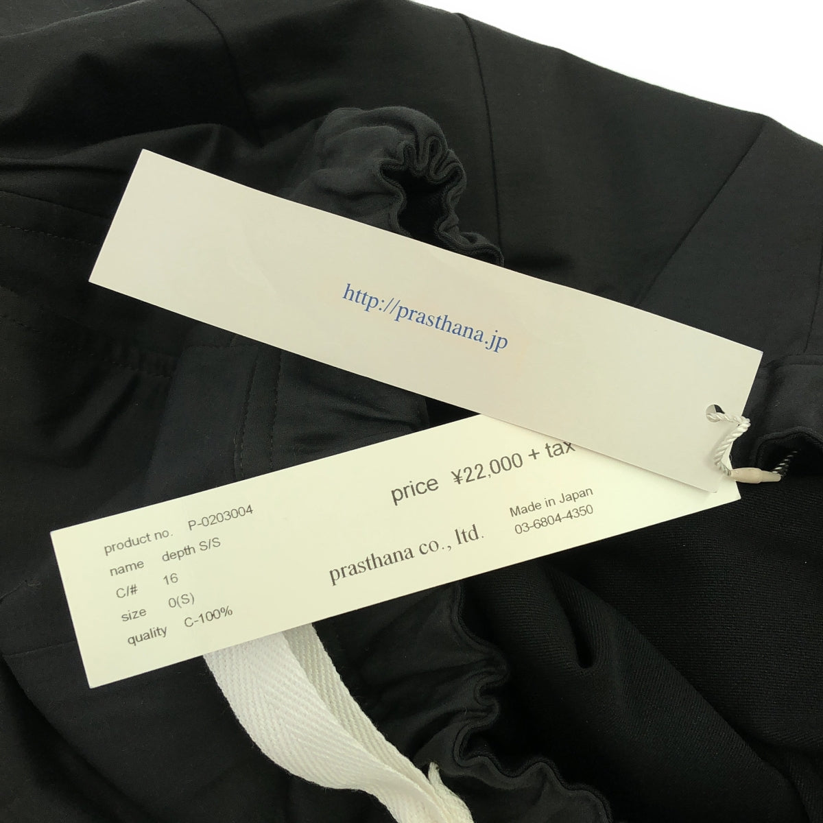 【신품】 prasthana / 프라스타나 | depth S / S 반바지 | S | 블랙 | 남성