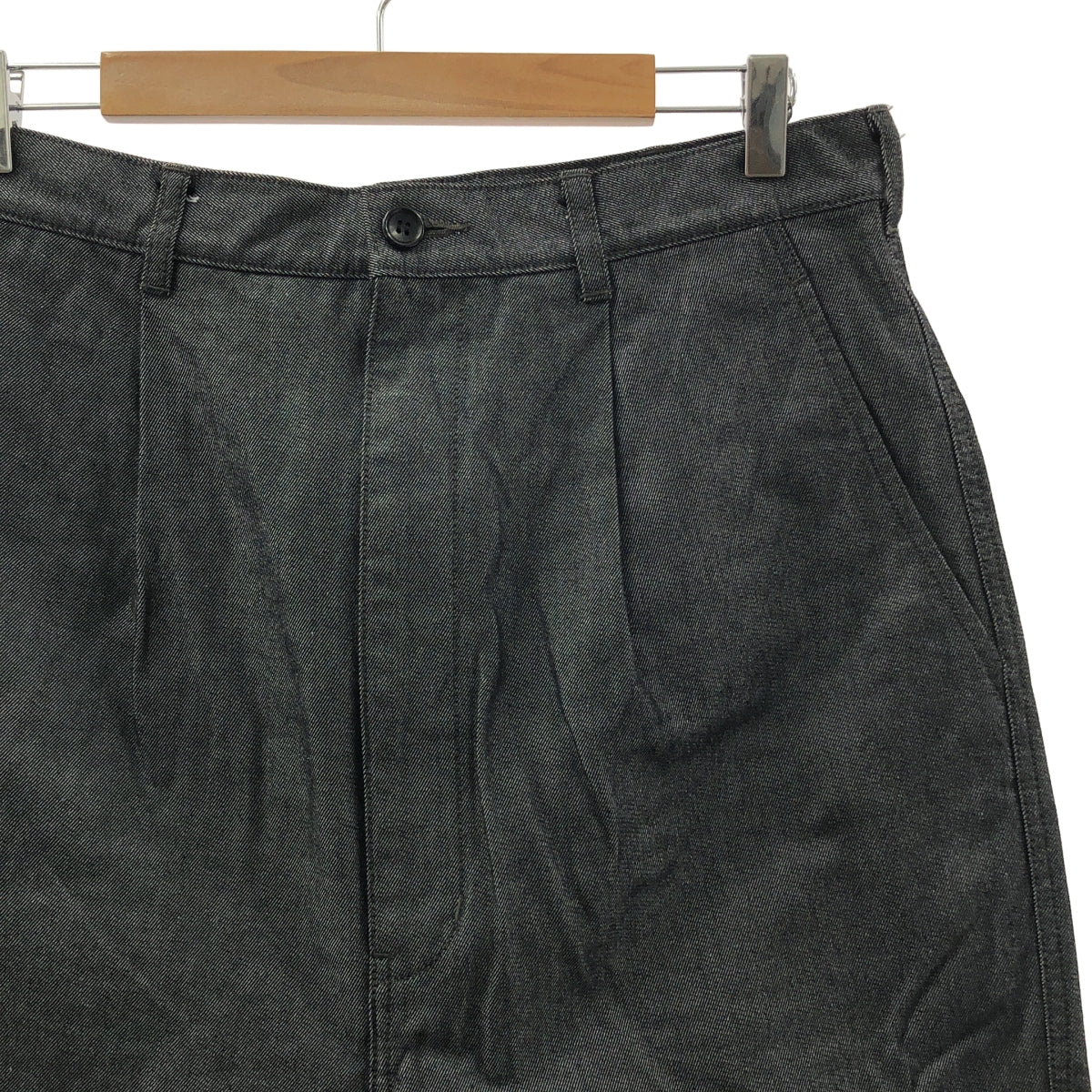 COMME des GARÇONS HOMME | 2018 秋冬 |尼龍棉質褶皺寬牛仔長褲| SHOPBOP尺寸 M |男士