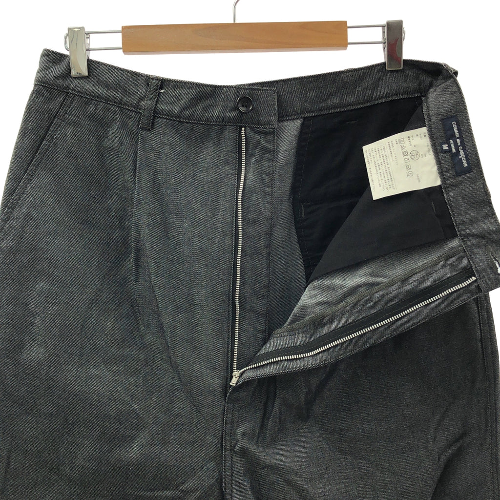 COMME des GARÇONS HOMME | 2018 秋冬 |尼龍棉質褶皺寬牛仔長褲| SHOPBOP尺寸 M |男士