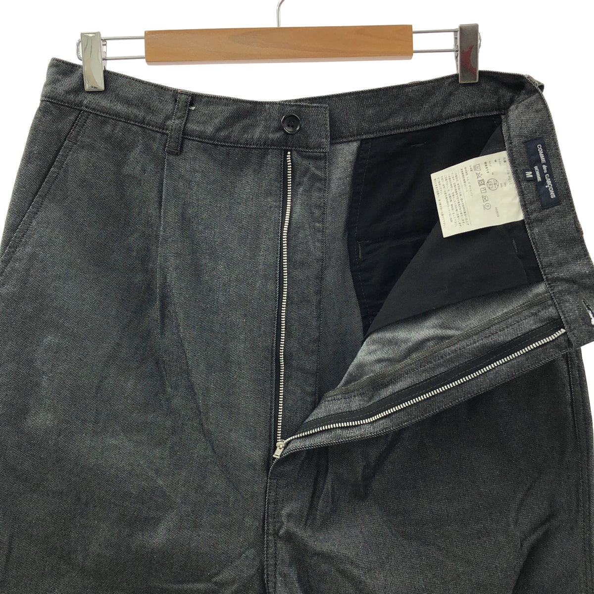 COMME des GARÇONS HOMME | 2018 秋冬 |尼龍棉質褶皺寬牛仔長褲| SHOPBOP尺寸 M |男士