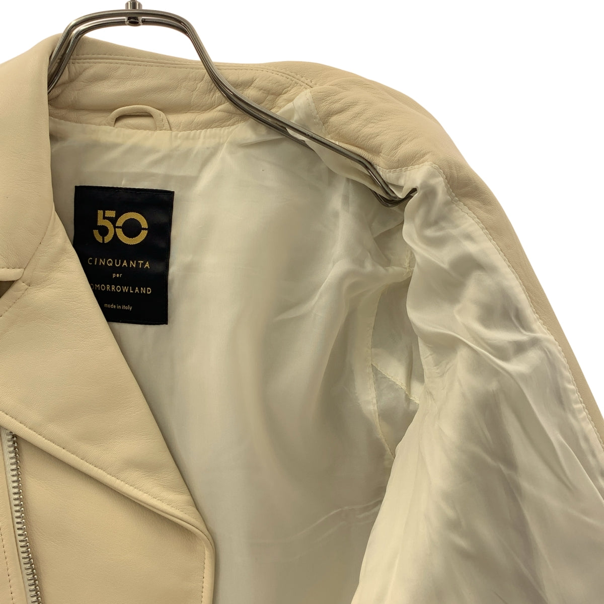 CINQUANTA / チンクワンタ | × TOMORROWLAND 羊革 ダブル ランダース ジャケット | 36 | ベージュ | レディース