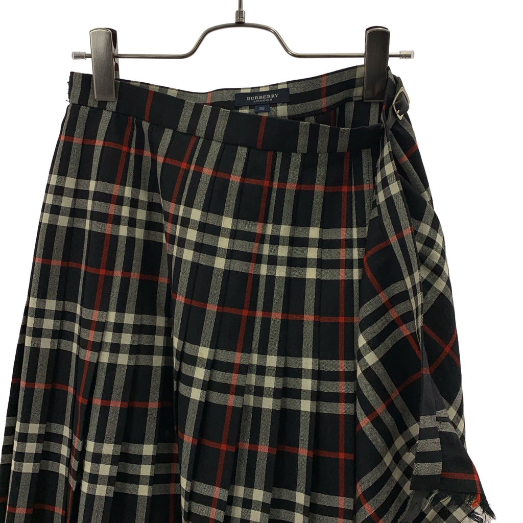BURBERRY LONDON / 버버리 런던 | 울 노바 체크 플리츠 랩 스커트 | 38 |
