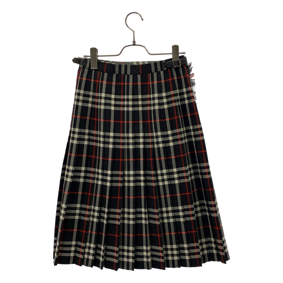 BURBERRY LONDON / 버버리 런던 | 울 노바 체크 플리츠 랩 스커트 | 38 |
