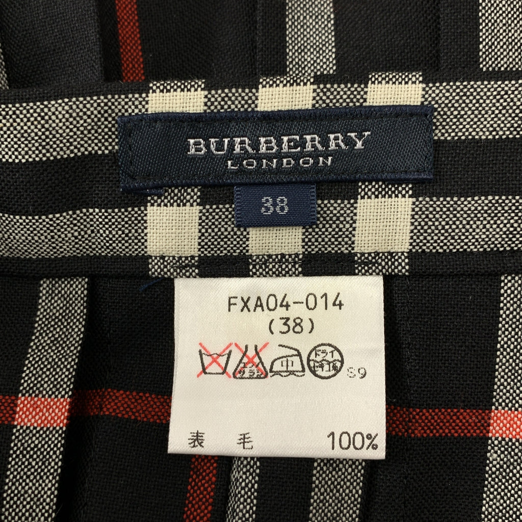 BURBERRY LONDON / 버버리 런던 | 울 노바 체크 플리츠 랩 스커트 | 38 |