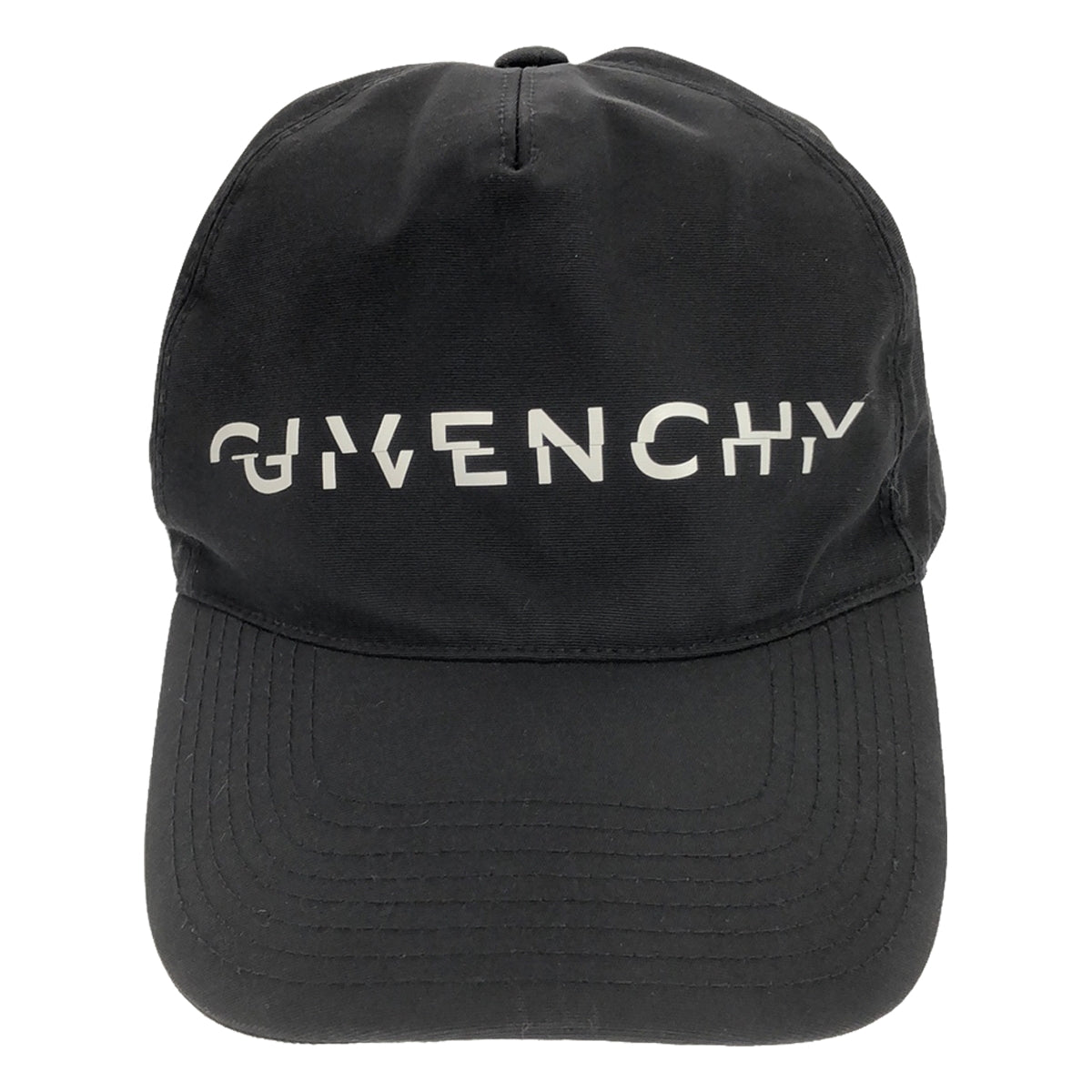 【美品】  GIVENCHY / ジバンシィ | SPLIT PRINT CAP  スプリットプリント ロゴ キャップ | ブラック | メンズ