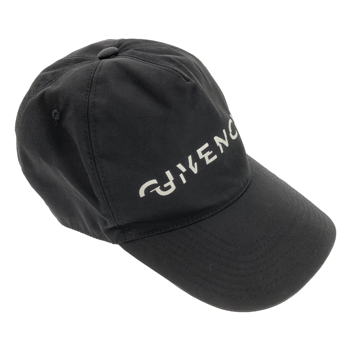 【美品】  GIVENCHY / ジバンシィ | SPLIT PRINT CAP  スプリットプリント ロゴ キャップ | ブラック | メンズ