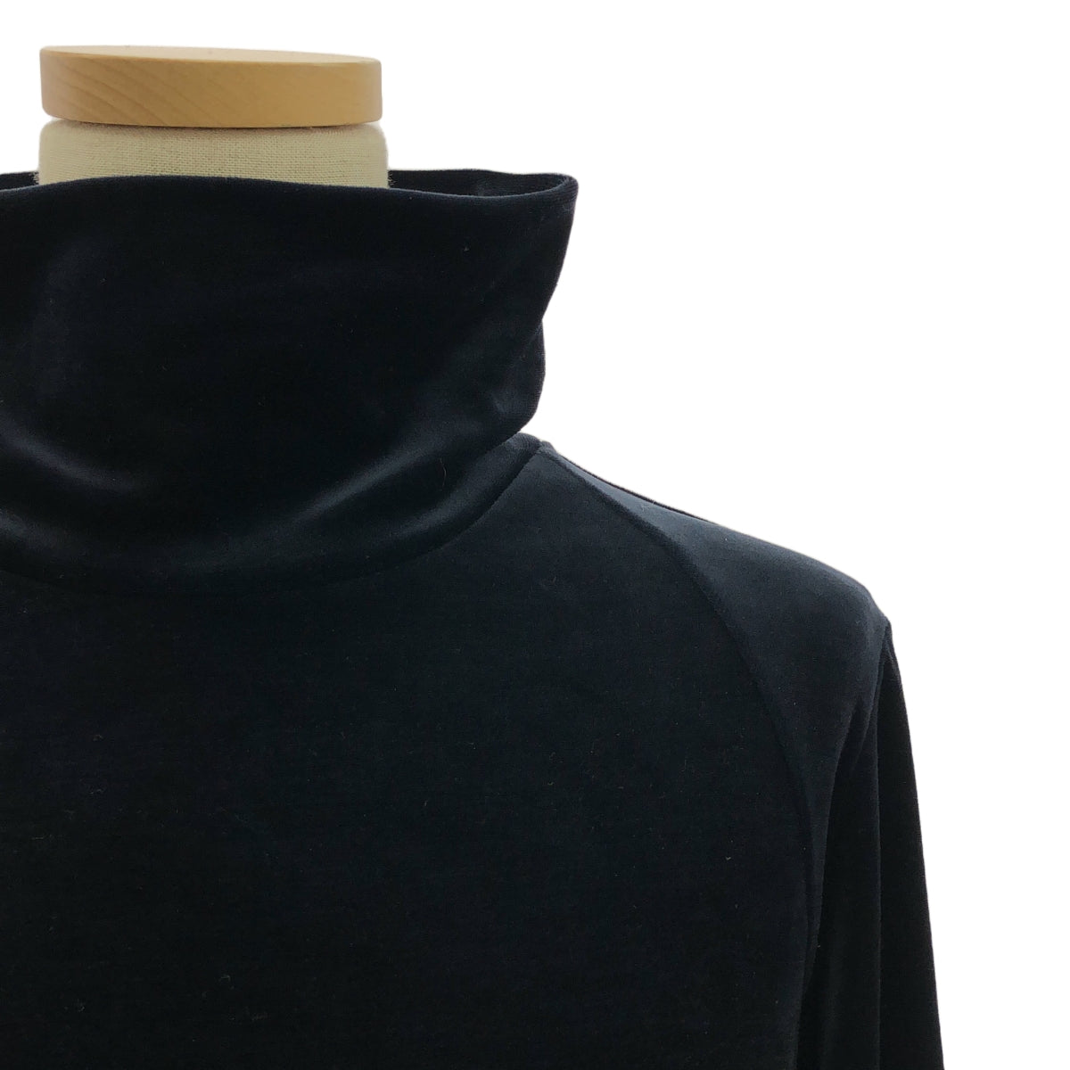 小野友美 |天鵝絨開衩高領連身裙 |海軍 |女性的