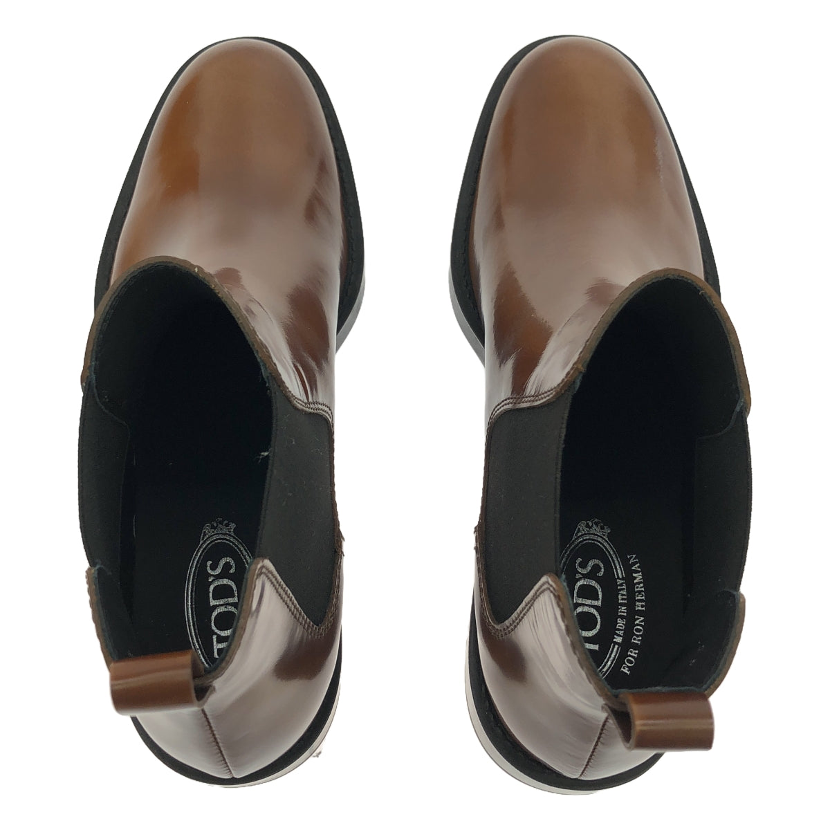 [新產品] TOD'S | Ron Herman 特別訂購 Side Gore 皮革切爾西靴 |尺寸 36 |布朗 |女性的