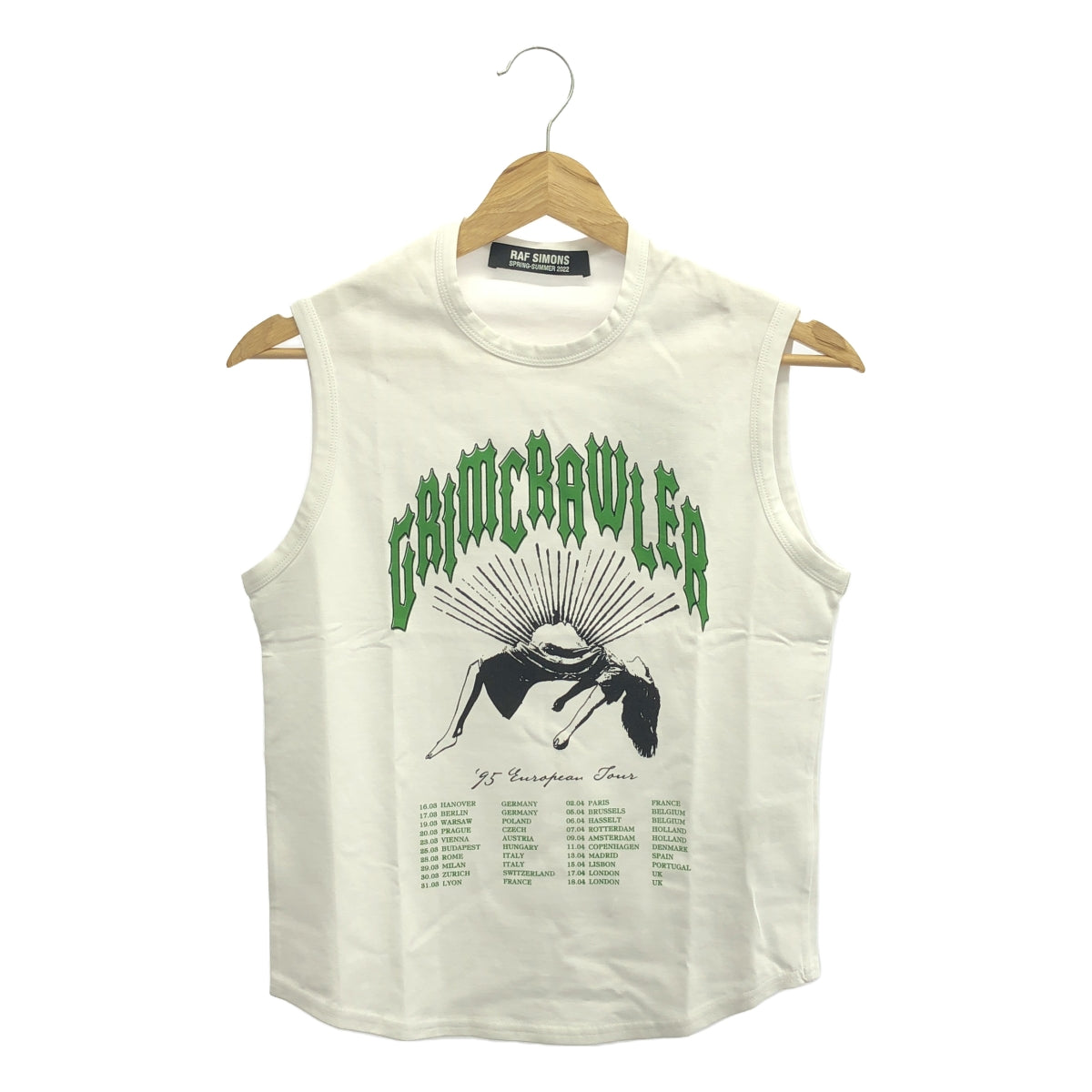 [New] RAF SIMONS | Sleeveless Tight Fit Top Grimcrawler Tank Top | XS | White | Men's