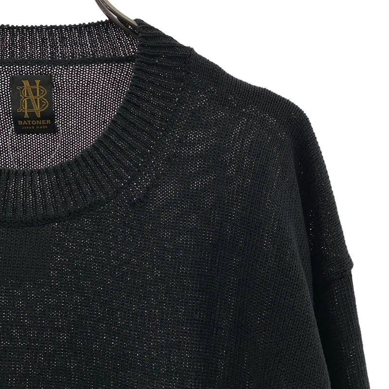 BATONER / バトナー | 2025SS | WASHED HIGH COUNT LINEN CREW NECK / リネン クルーネック ニット | 2 | メンズ