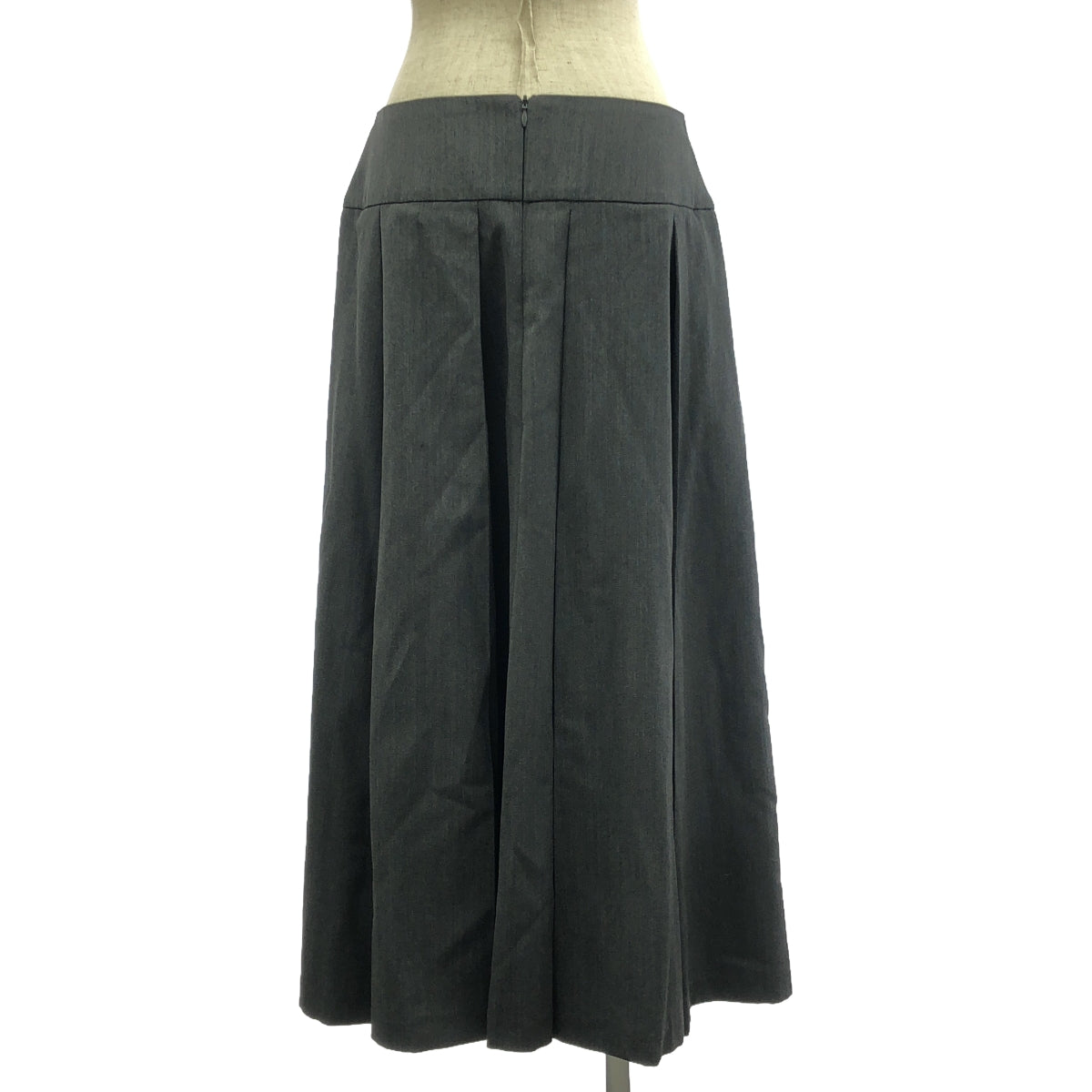 [Good Condition] PATOU | Tuck Pleated Long Skirt | Size 38 | Grey | Women's