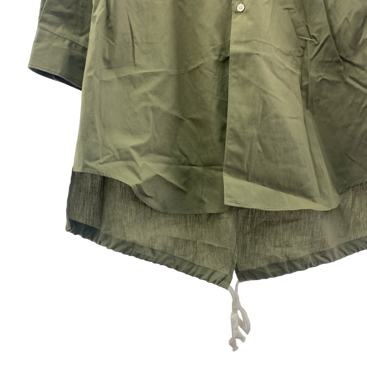 COMME des GARCONS COMME des GARCONS / Comme des | 2025 春夏 |棉質縮褶長襯衫 |中號 |卡其色|女性的