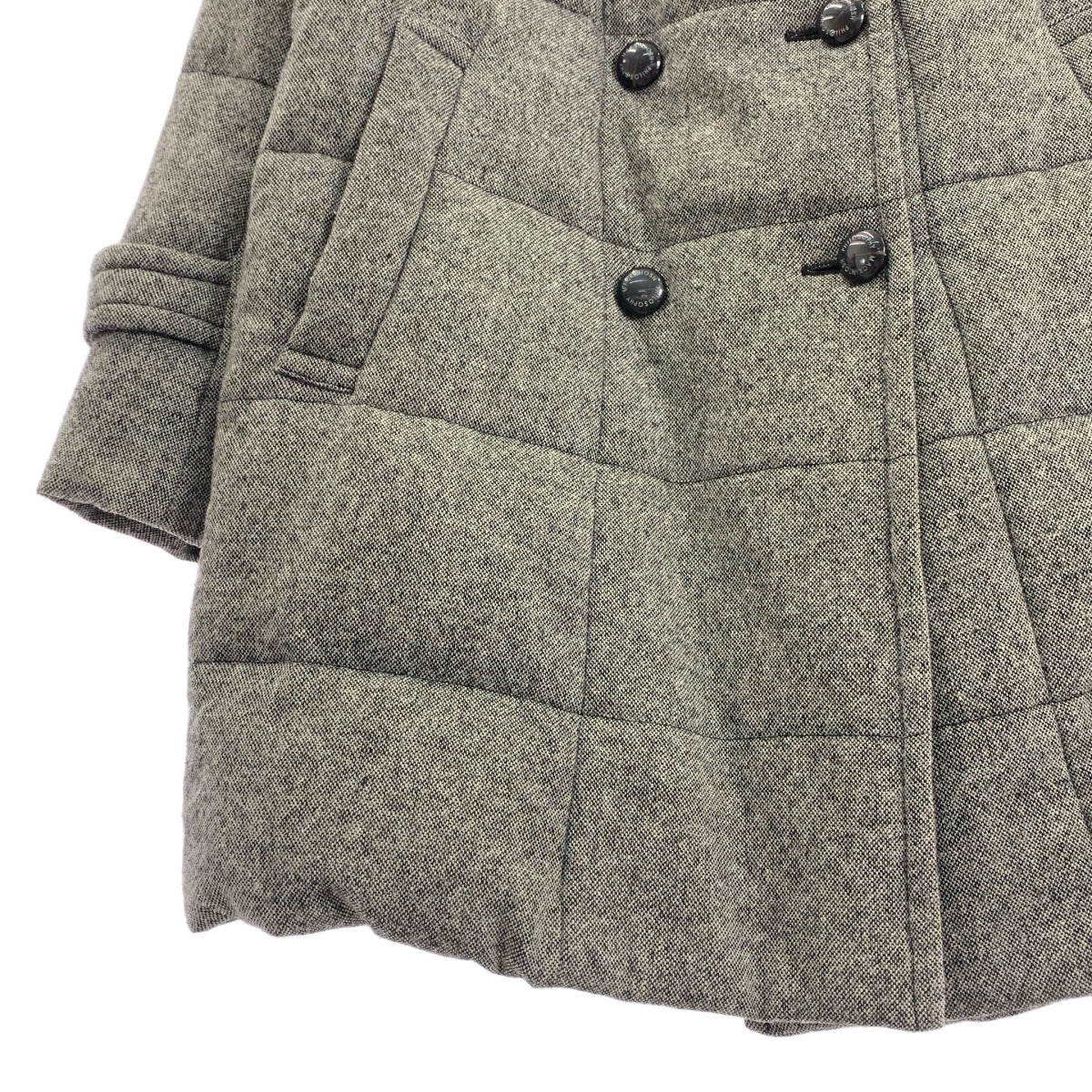 MACKINTOSH PHILOSOPHY / マッキントッシュフィロソフィー | ダブルブレスト ロゴボタン ダウンコート / ファー着脱可 | 36 | グレー | レディース