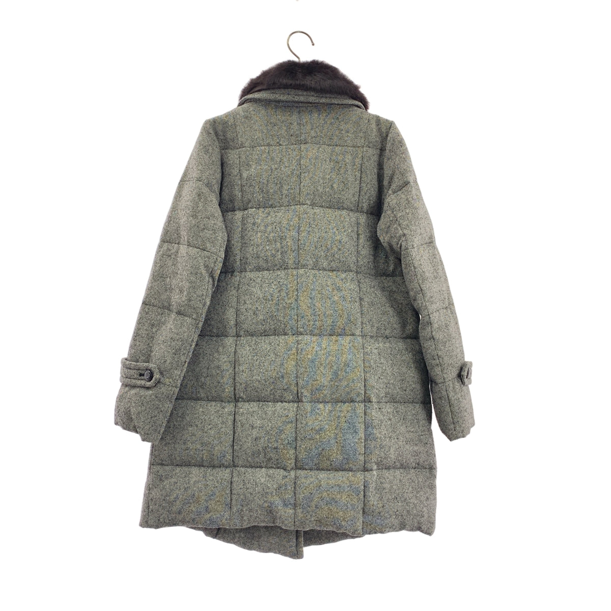 MACKINTOSH PHILOSOPHY / マッキントッシュフィロソフィー | ダブルブレスト ロゴボタン ダウンコート / ファー着脱可 | 36 | グレー | レディース