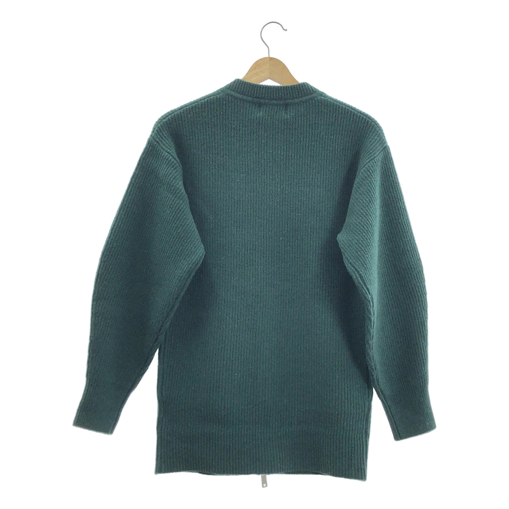 【美品】  CLANE / クラネ | ZIP RIB KNIT TOPS / ジップ リブ ニット トップス ジャケット | 1 | グリーン | レディース