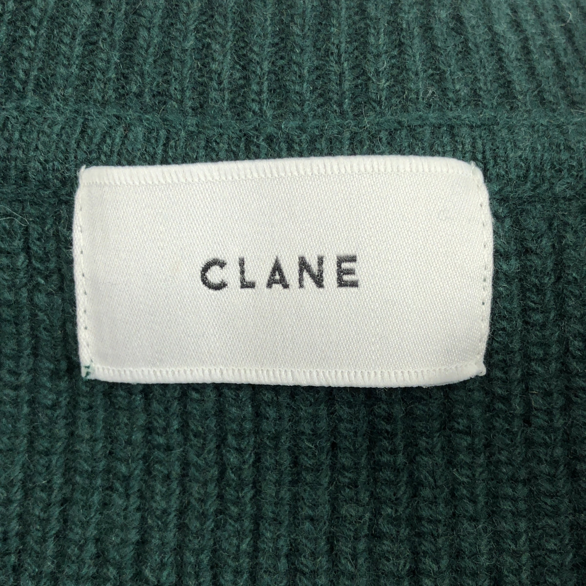[狀況極佳] CLANE | 拉鍊羅紋針織上衣 | 尺寸 1 | 綠色 | 女款