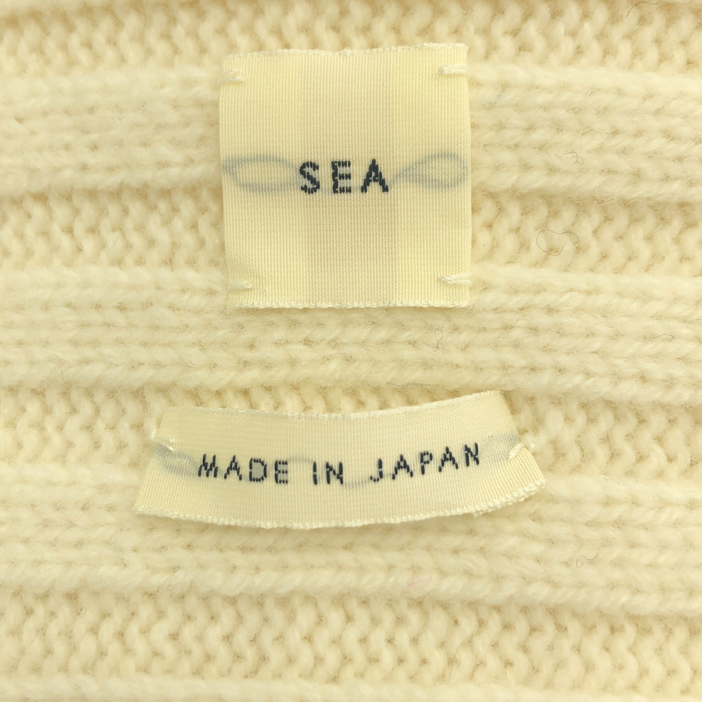 【美品】  SEA / シー | ウール カシミヤ リブ ニット セーター | F | アイボリー | レディース