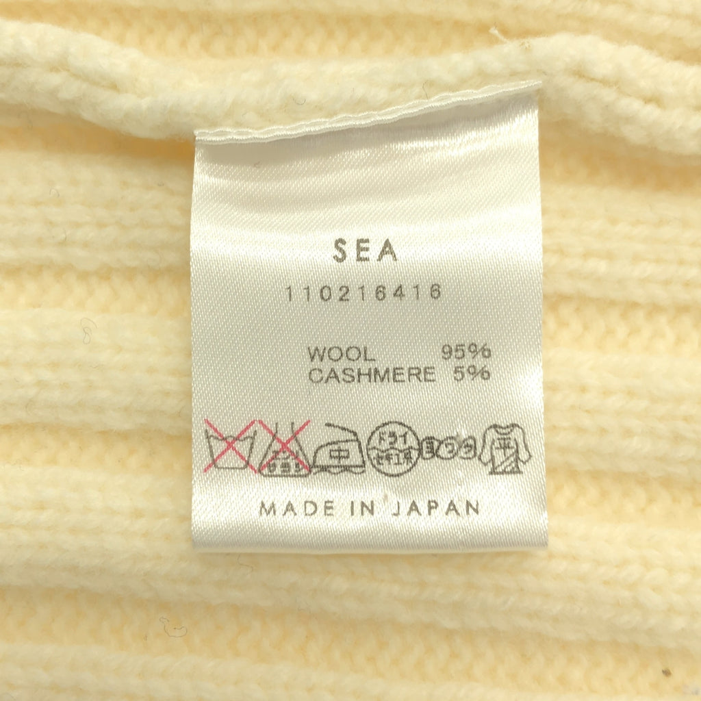 【美品】  SEA / シー | ウール カシミヤ リブ ニット セーター | F | アイボリー | レディース