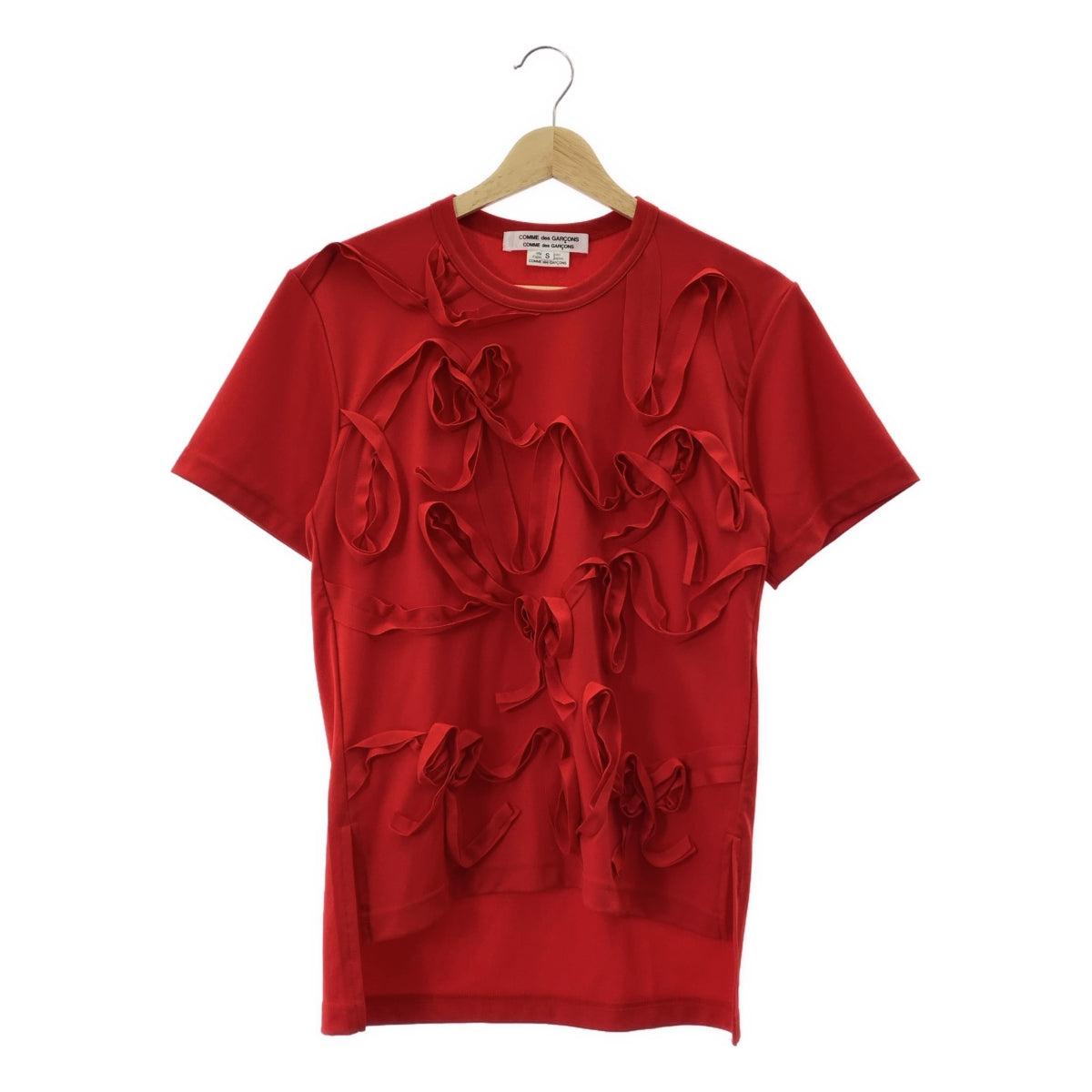 COMME des GARCONS | 2023 春夏 | 正面蝴蝶結設計聚酯平紋針織 T 卹 | 小尺寸 | 女款