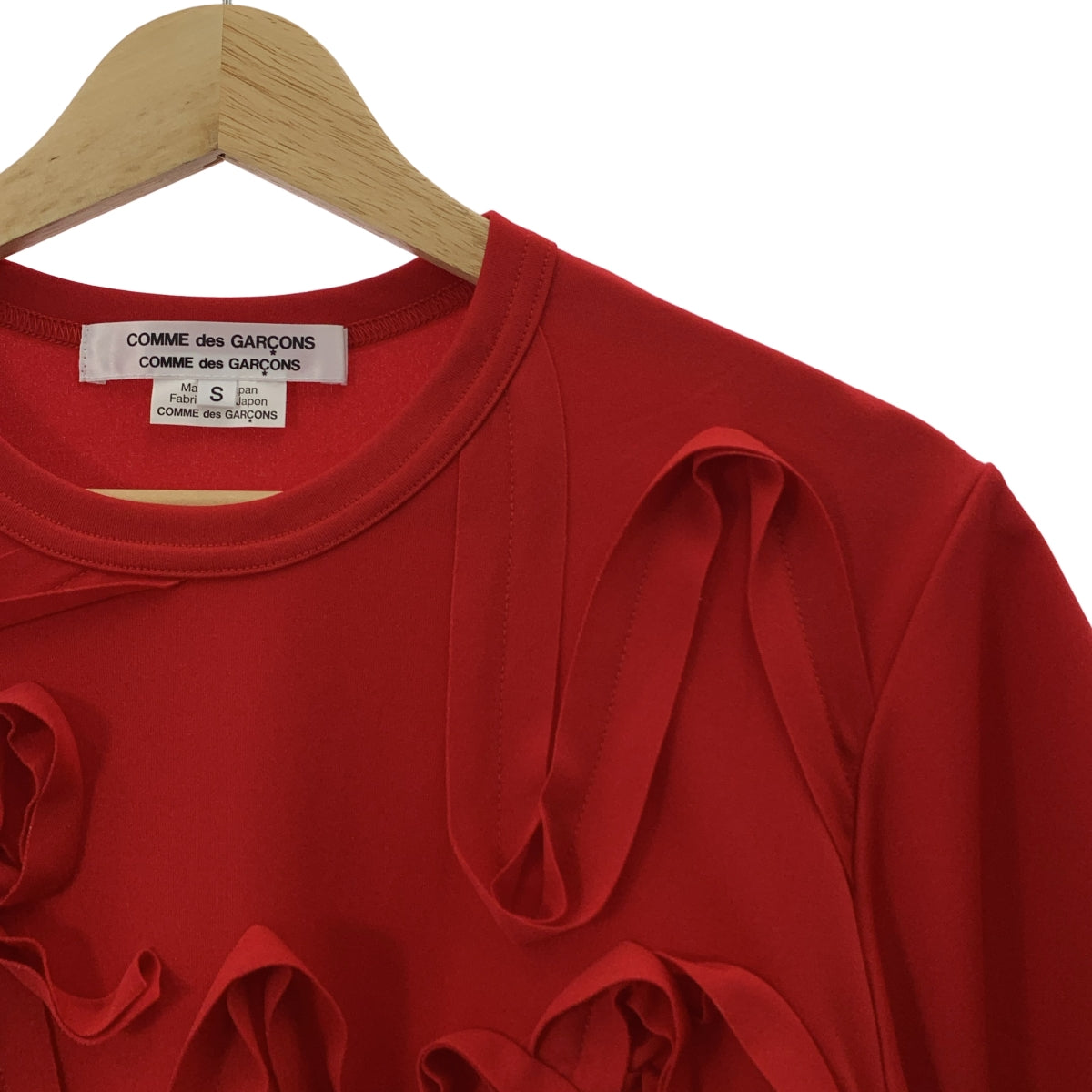 COMME des GARCONS | 2023 春夏 | 正面蝴蝶結設計聚酯平紋針織 T 卹 | 小尺寸 | 女款