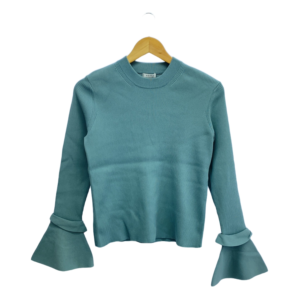 ADORE / アドーア | ベルスリーブ リブ ニット | 38 | グリーン | レディース