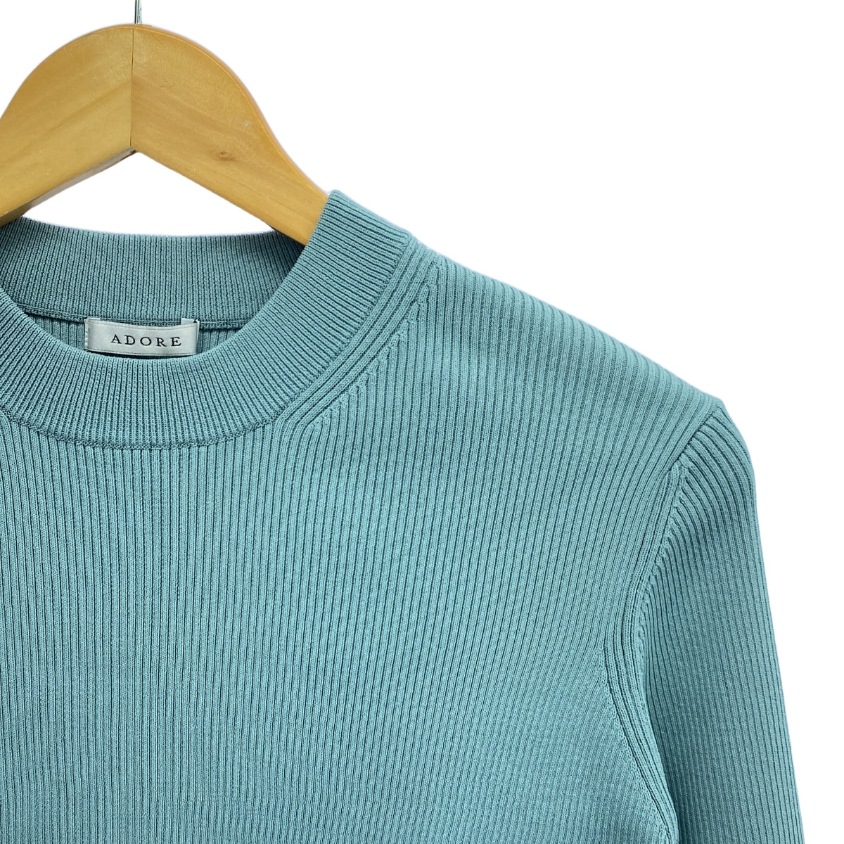 ADORE / アドーア | ベルスリーブ リブ ニット | 38 | グリーン | レディース