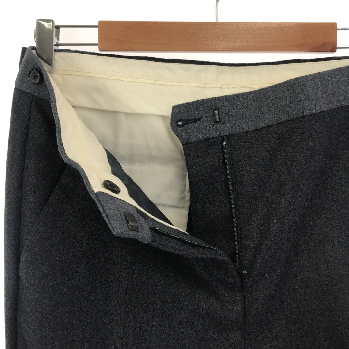 Acne Studios |羊毛側拉鍊錐形褲 | 36 |灰色 |女性的