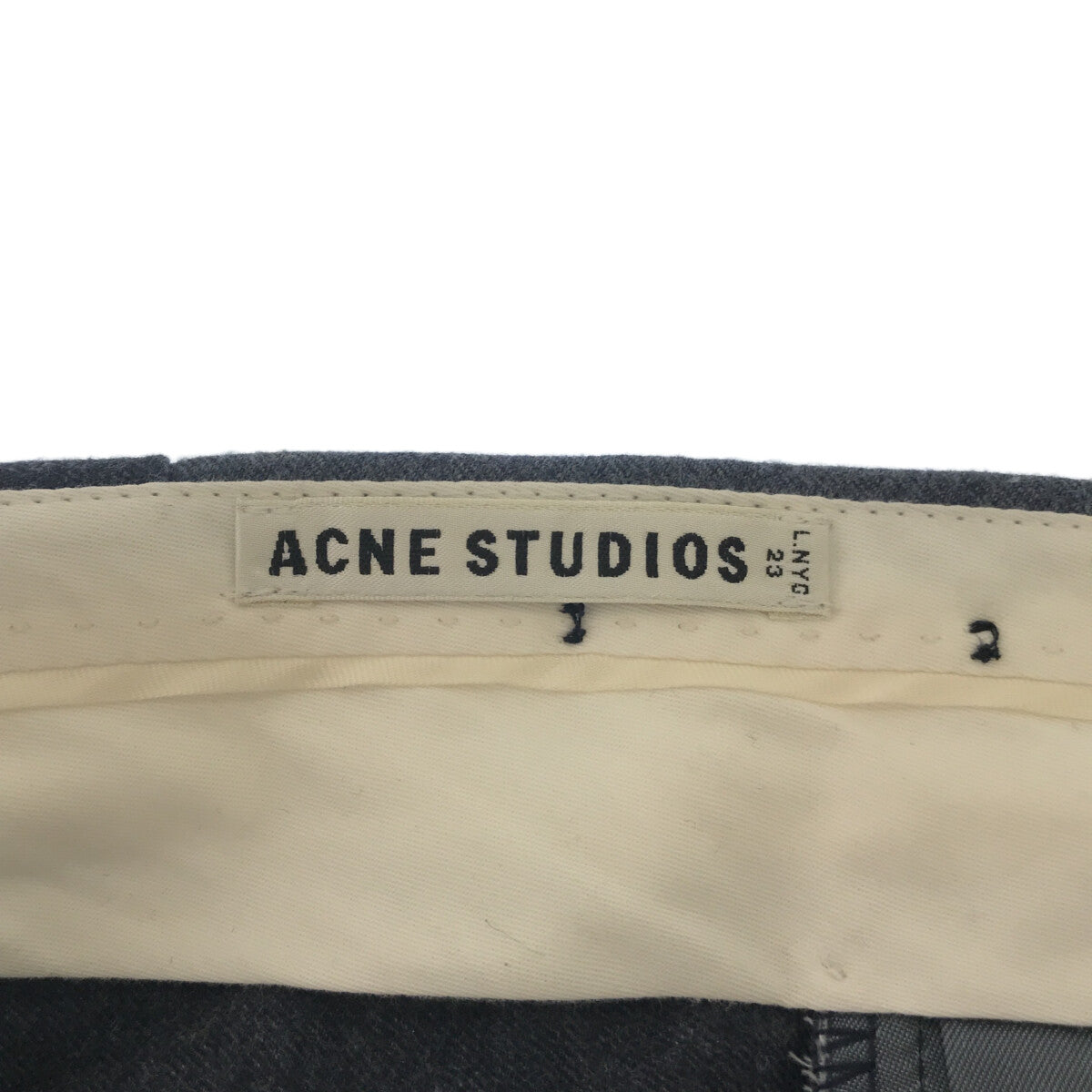 Acne Studios |羊毛側拉鍊錐形褲 | 36 |灰色 |女性的