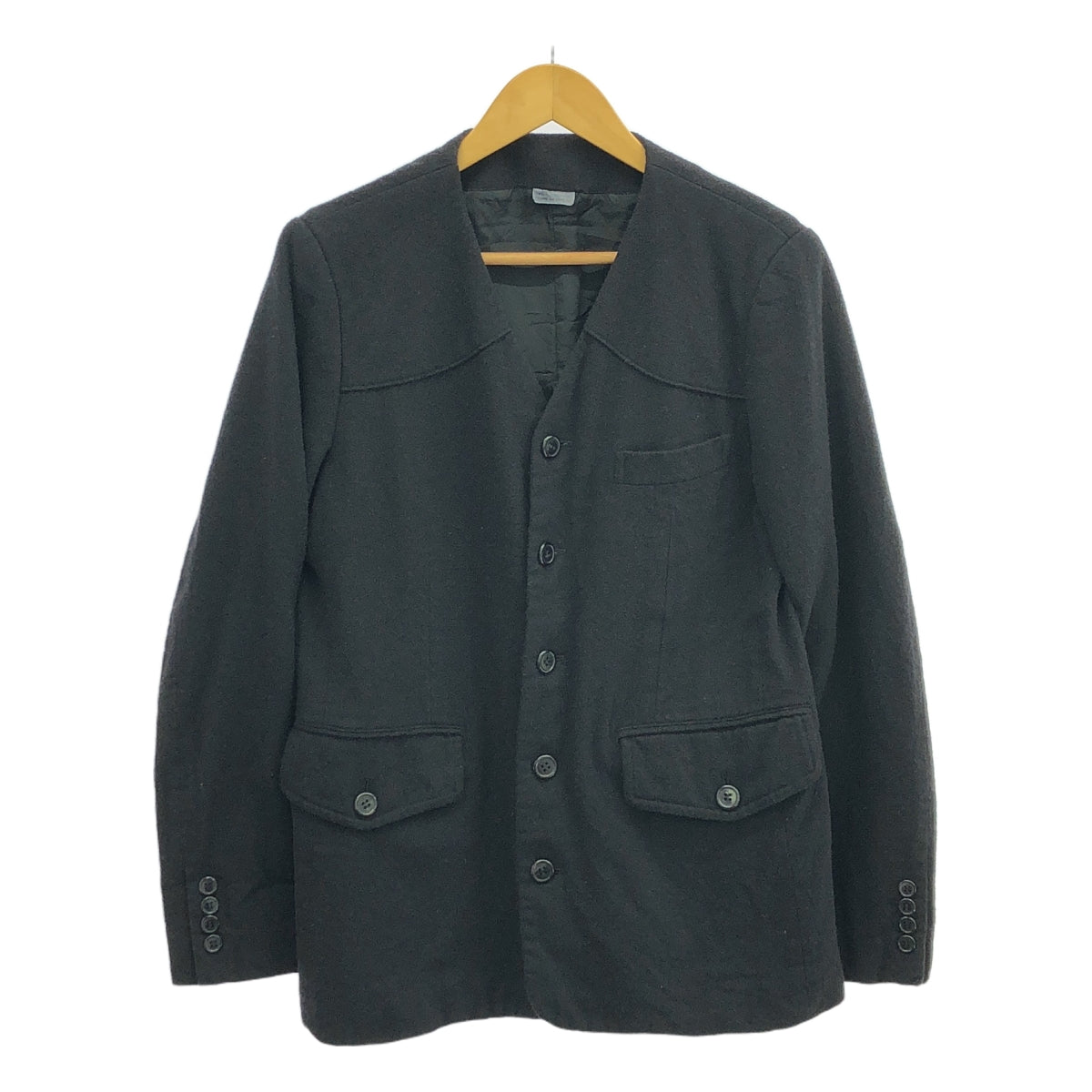 COMME des GARCONS HOMME DEUX / コムデギャルソンオムドゥ | 2015AW | ポリエステル 染め加工 シングルブレスト ジャケット | M | ブラック | メンズ