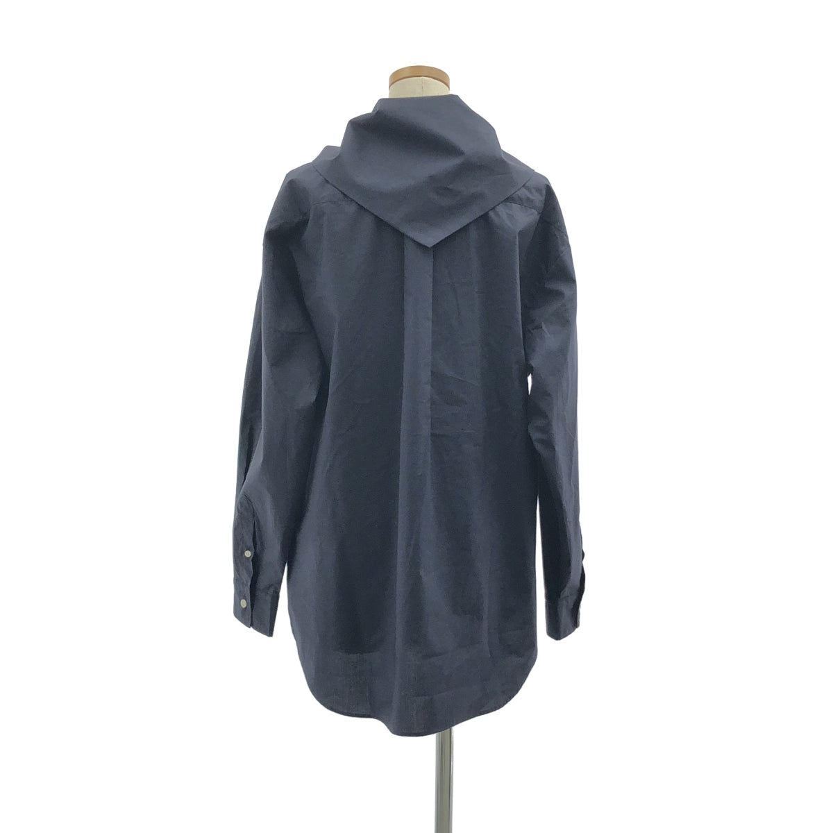 [狀況極佳] nicholson&amp;nicholson / Nicholson and Nicholson | UNISON-POPLIN / 披肩的外套襯衫 | 尺寸 38 | 海軍藍 | 女款