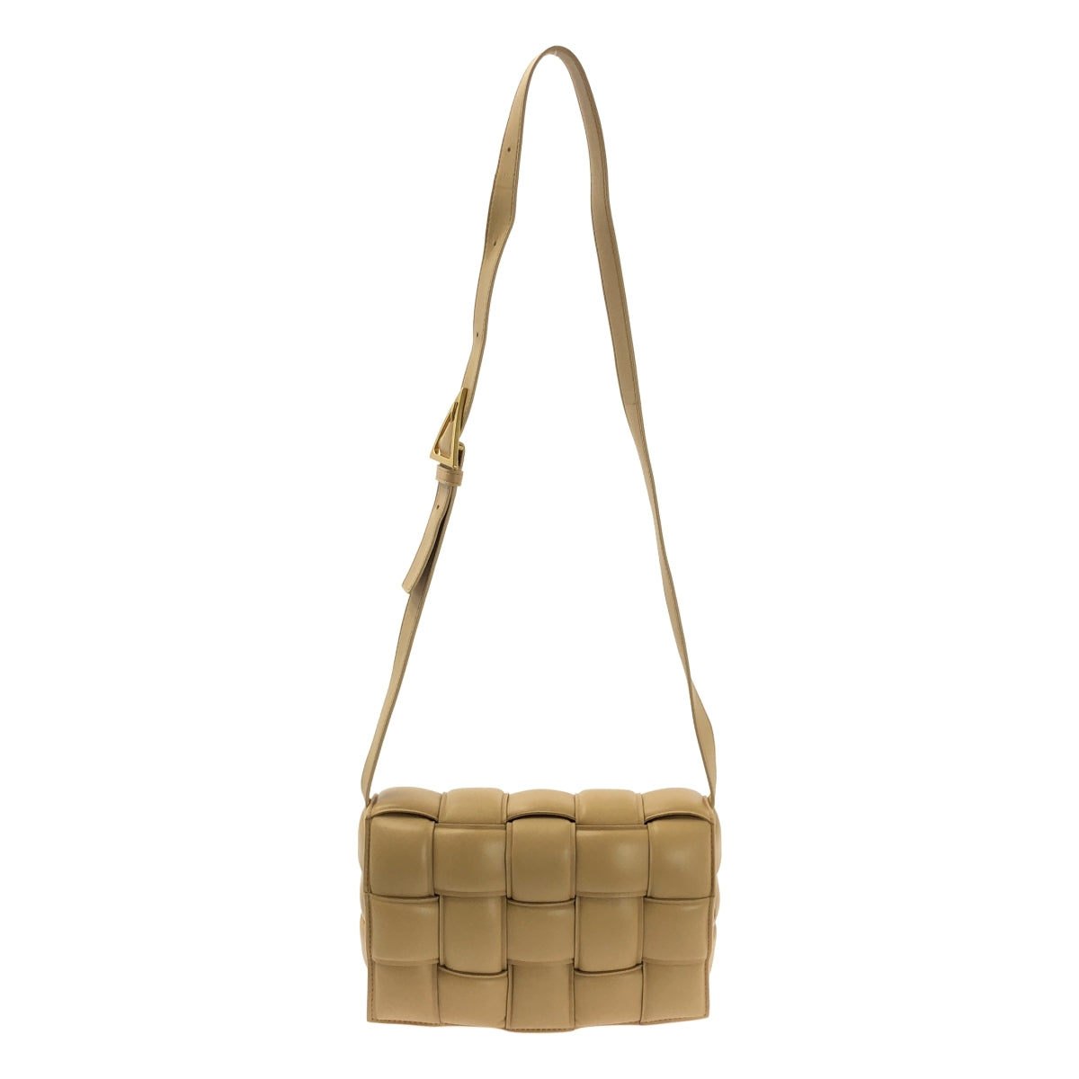 BOTTEGA VENETA / ボッテガヴェネタ | マキシイントレチャート パデットカセット レザー ショルダーバッグ | ベージュ | レディース