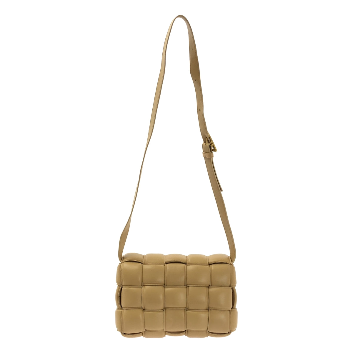 BOTTEGA VENETA / ボッテガヴェネタ | マキシイントレチャート パデットカセット レザー ショルダーバッグ | ベージュ | レディース