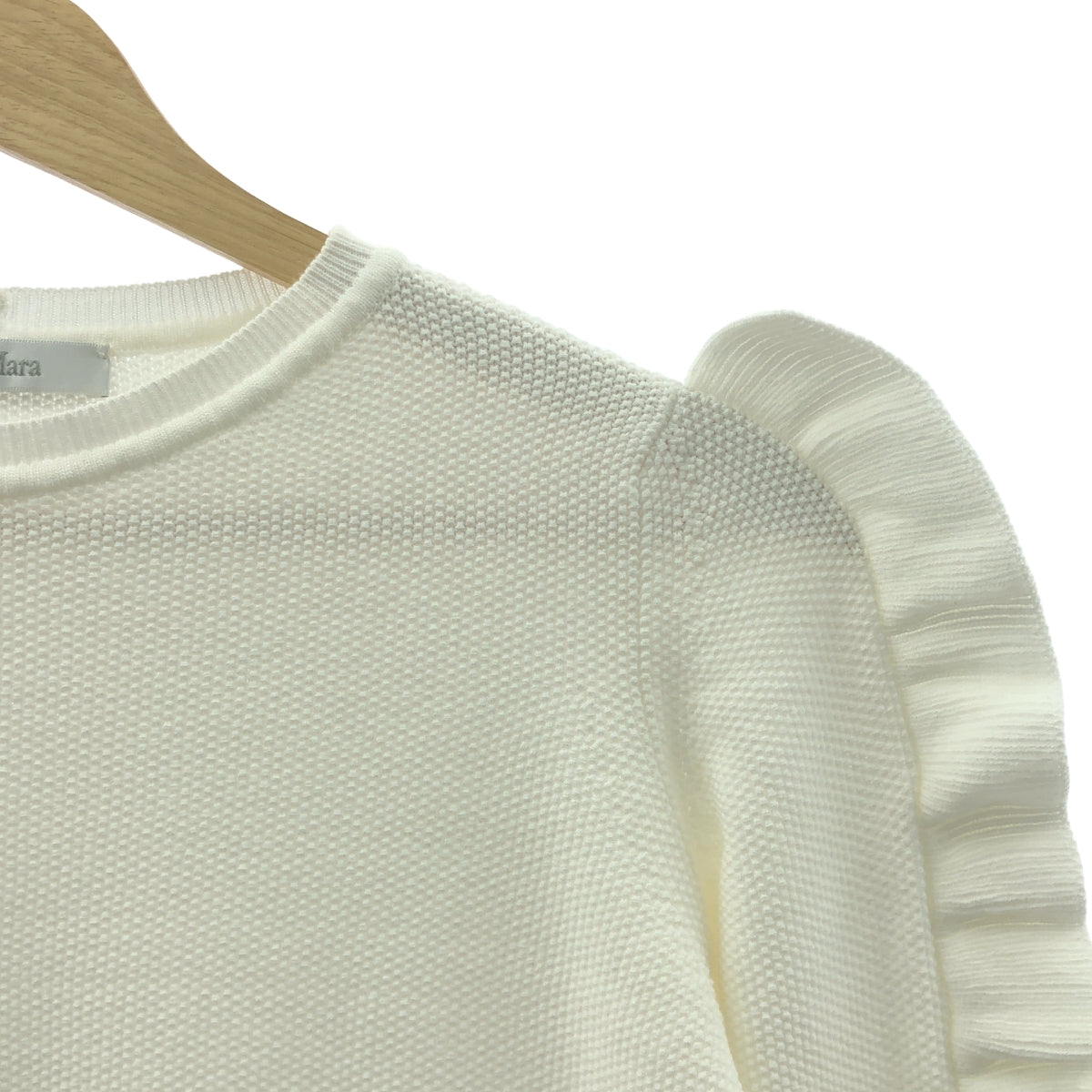 Max Mara / マックスマーラ | フリルスリーブ プルオーバー ニット | S | ホワイト | レディース