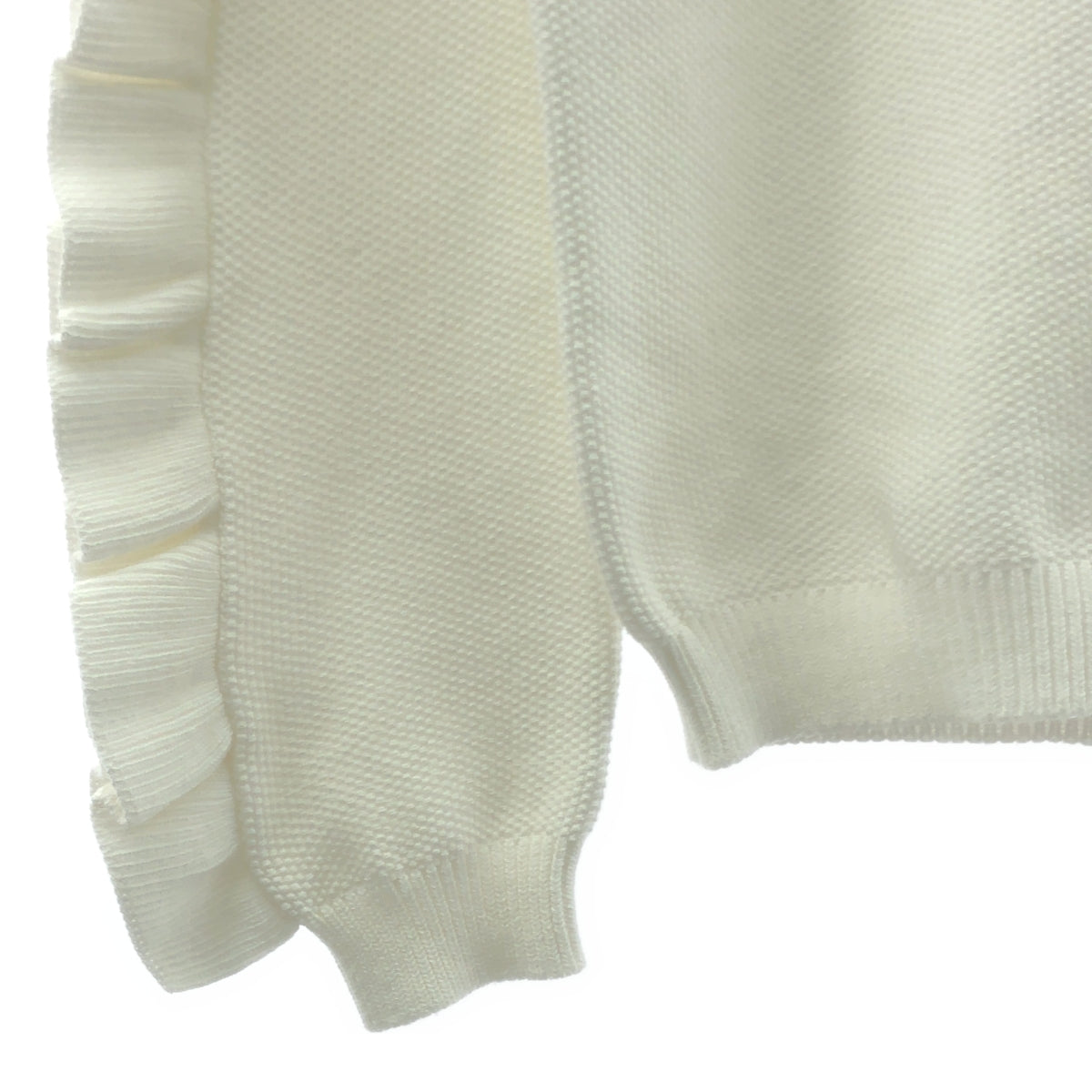 Max Mara / マックスマーラ | フリルスリーブ プルオーバー ニット | S | ホワイト | レディース