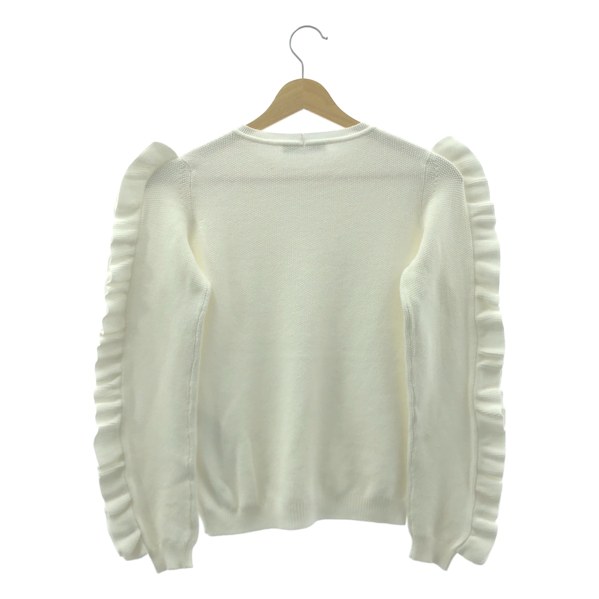 Max Mara / マックスマーラ | フリルスリーブ プルオーバー ニット | S | ホワイト | レディース