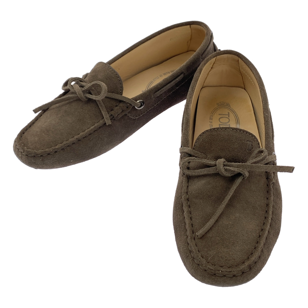 TOD'S / トッズ | スエード レザー ドライビング シューズ 革靴 | 37 1/2 | ブラウン | レディース